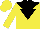 Silk - Yellow, black yoke, black inverted triangle, Yellow Cap