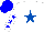 Silk - White, royal blue star, blue stars on sleeves, blue cap