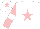 Silk - White, pink star, pink sleeves, white armlets, white cap, pink star