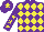 Silk -  PURPLE and YELLOW diamonds, PURPLE sleeves, YELLOW stars, PURPLE cap, YELLOW star