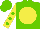 Silk - light green, yellow disc, light green spots on yellow sleeves