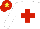 Silk - White, red cross, white arms, red cap, yellow star