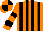 Silk - Fluorescent orange, black stripes, black hoops on sleeves, fluorescent orange and black quartered cap