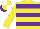 Silk - yellow and purple hoops, yellow sleeves, quartered cap, purple peak