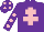 Silk - purple, pink cross of lorraine, pink spots on sleeves and cap