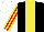 Silk - black, yellow stripe, red and yellow striped sleeves, white cap