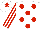 Silk - White, red spots, striped sleeves, red star on cap