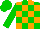 Silk - Green & orange blocks, green cap