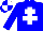 Silk - Blue, white cross of lorraine, quartered cap