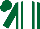 Silk - Dark green, white panel and stripes