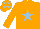 Silk - orange, light blue star, light blue stars on cap