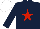 Silk - dark blue, red star, white cap