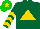 Silk - Dark green, gold triangle, gold chevrons on sleeves, green cap, gold star