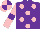 Silk - Purple, pink spots, pink sleeves, purple armlets, quartered cap