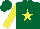 Silk - Dark green, yellow star, yellow sleeves, dark green cap