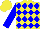 Silk - yellow, blue diamonds and sleeves