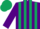 Silk - Purple and Dark Green stripes, Purple sleeves, Dark Green cap