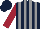 Silk - Dark blue and grey stripes, maroon sleeves