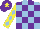 Silk - light blue, purple checked, yellow arms, light blue diamonds, purple cap, yellow star