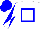Silk - White, blue hollow box, white arms, blue diabolo, blue cap