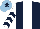 Silk - DARK BLUE, WHITE stripe, WHITE and DARK BLUE chevrons on sleeves, LIGHT BLUE cap, DARK BLUE star