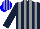 Silk - Dark blue and grey stripes, blue and grey striped cap