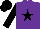 Silk - purple, black star, black sleeves and cap
