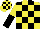 Silk - yellow and black checks, yellow and black halved sleeves, checked cap