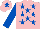 Silk - Pink, royal blue stars, sleeves and star on cap