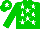 Silk - Green, white stars, green cap with white star