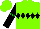 Silk - Neon green, black diamond hoop, green diamond hoop on black sleeves