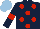 Silk - Dark blue, red spots, red armlets, light blue cap