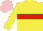 Silk - yellow, red hoop, pink cap