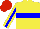 Silk - Yellow, blue hoop, blue stripe sleeves, red cap