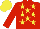 Silk - Red, yellow stars, mustard cap