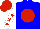 Silk - Blue, red ball, white sleeves, red stars, red cap