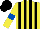 Silk - Yellow, black stripes, royal blue armlets, black cap