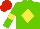 Silk - Light green, yellow diamond and armlets, red cap