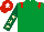 Silk - Emerald green, red epaulets, dark green sleeves, beige stars, red cap, white star