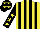 Silk - Yellow body, black striped, black arms, yellow stars, black cap, yellow stars