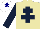 Silk - BEIGE, dark blue cross of lorraine & sleeves, white cap, navy star