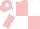 Silk - Pink and white (quartered), white and pink halved sleeves, pink cap, white star