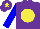 Silk - Purple, yellow spot, blue sleeves, purple cap, yellow star