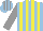 Silk - Light blue, yellow stripes, grey sleeves, striped cap
