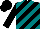 Silk - Black, navy, silver and teal diagonal stripes