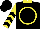 Silk - Black, yellow circle, yellow collar, yellow sleeves, black chevrons, black cap