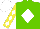 Silk - Light green, white diamond, yellow sleeves, white diamonds, white cap