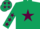 Silk - Dark Green, Maroon star, Dark Green sleeves, Maroon stars and stars on cap