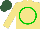 Silk - Khaki, green circle, hunter green cap