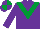 Silk - Purple, emerald green chevron, quartered cap